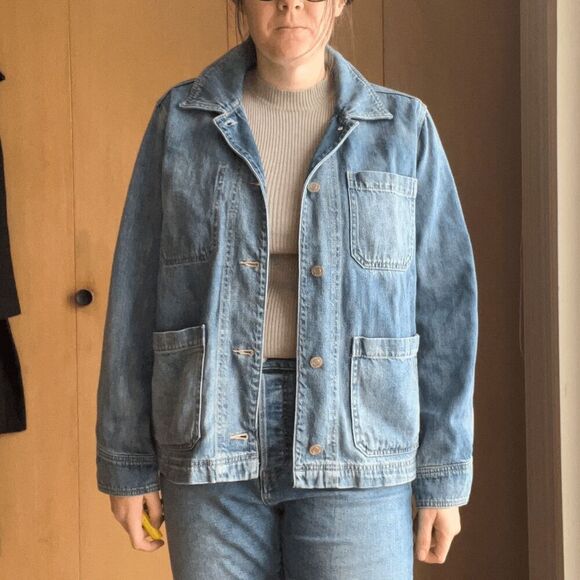 Gap Denim Chore Jacket in Medium Indigo, Vintage-Inspired Workwear UNISEX - Picture 1 of 10